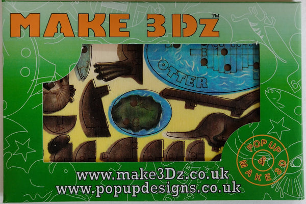 Wooden Pop-Up Otter & Pups Card