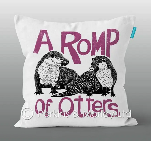 Exciting otter design cushion covers (Perkins & Morley)