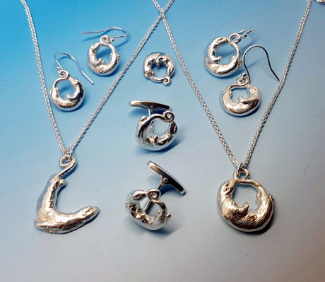 Beautiful handmade silver otter jewellery
