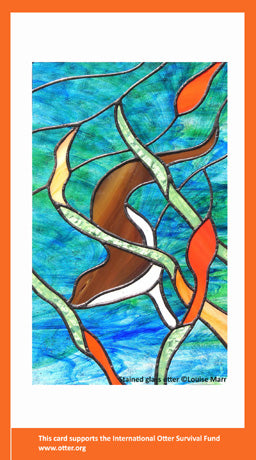 Stained Glass Otter e-Card (Blank)
