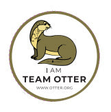 I AM TEAM OTTER recycled plastic button badge